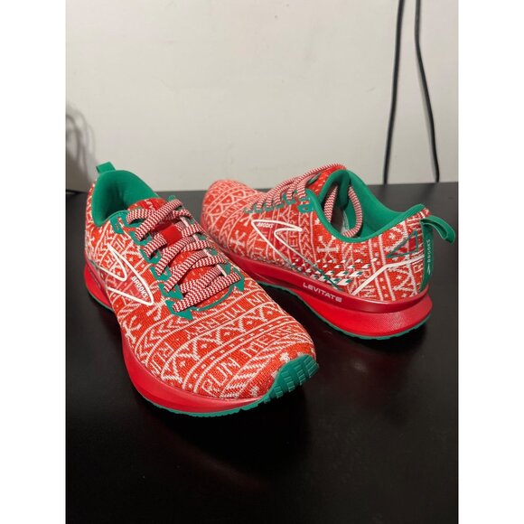 Brooks Levitate 5 “Merry Christmas” Neutral Running Shoes Red Women’s 7 - Picture 2 of 12